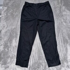 Banana Republic Tapered High-Rise Pants Womens Medium Black Linen Blend Casual